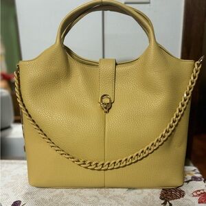 Elegant Yellow Vegan Leather Tote Bag